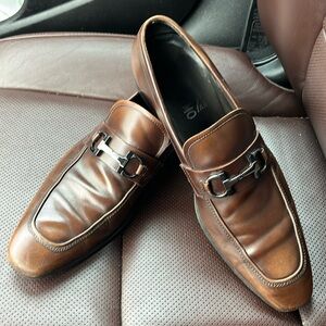 MEN'S SALVATORE FERRAGAMO SHOES; Dinamo Bit Loafer; Brown; 9 D